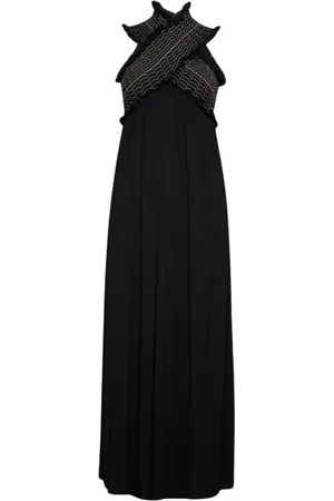 Dondup Kleedjes, Dames, Zwart, S, Stijlvolle Maxi Jurk
