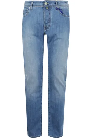 Jacob Cohen Jeans, Heren, Blauw, W30, Denim, Slim Fit Bard Denim Stretch Jeans