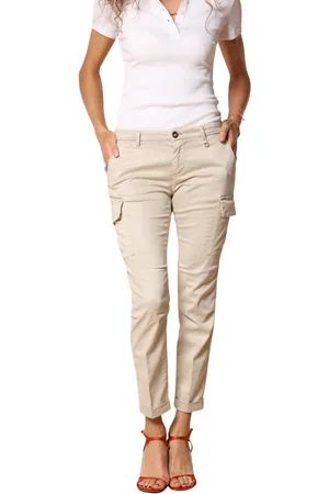 Masons Broeken, Dames, , 2Xs, Katoen, Cargo Broek met Curvy Fit in Gabardine