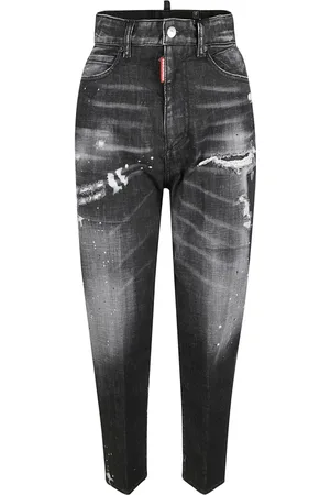 Dsquared2 Jeans, Dames, Zwart, S, Katoen, Zwarte 80`s Jeans