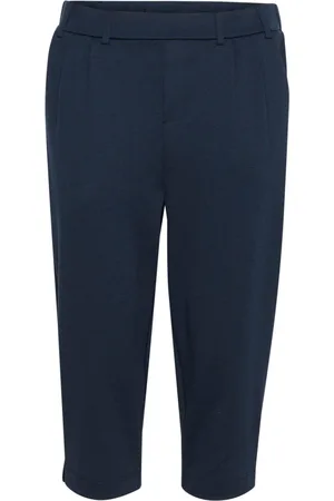 Kaffe Broeken, Dames, Blauw, L, Midnight Marine Capri Broek