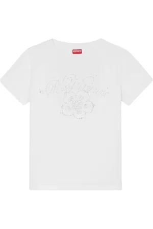 Kenzo Tops, Dames, Wit, M, Katoen, Witte Sterrenbeeld Grafische T-shirt
