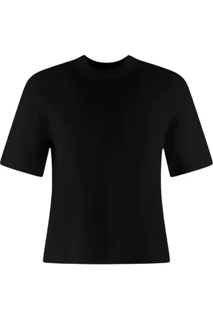 THEORY Tops, Dames, Zwart, S, Katoen, Zwarte Katoenen T-shirt Relaxed Fit