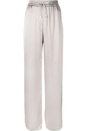HERNO Broeken, Dames, Grijs, M, Polyester, Rechte Trekkoordbroek