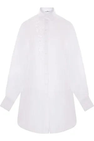 ERMANNO SCERVINO Blouses & Shirts, Dames, Wit, S, Katoen, Chic Katoenen Blouse