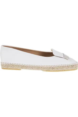 Sergio Rossi Schoenen, Dames, Wit, 36 1/2 EU, Leer, Witte Espadrilles voor Vrouwen