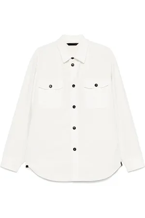 BRIONI Jassen, Heren, Wit, L, Wit knoopsluiting buitenkleding met zakken