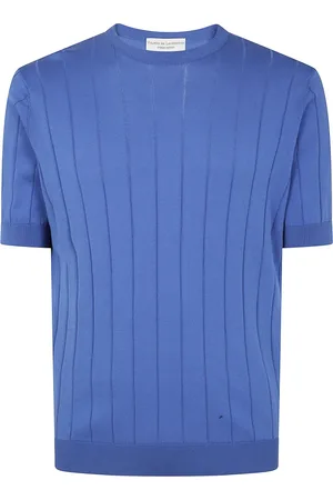 FILIPPO DE LAURENTIIS Truien, Heren, Blauw, L, Ronde Hals Sweater