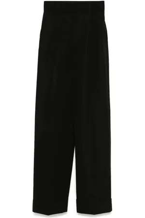 Serafini Broeken, Dames, Zwart, XS, Zwarte Broek met Omgeslagen Zoom