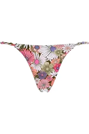 Agua by Agua Bendita Badkleding, Dames, Veelkleurig, L, Polyester, Geborduurde Bikini Onderkant met Bloemendesign