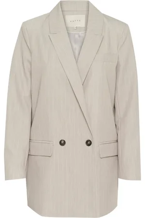 Kaffe Jassen, Dames, , XS, Polyester, Veergrijs Melange Pinstripe Blazer Pak