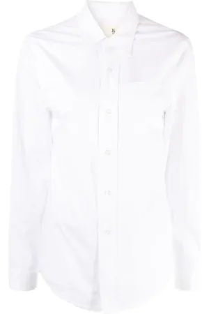 R13 Blouses & Shirts, Dames, Wit, S, Katoen, Gelaagd katoenen overhemd met uitklapbaar ontwerp