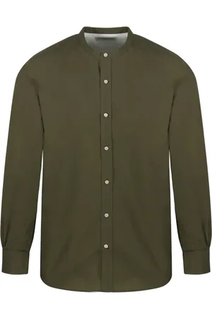 OFFICINE GENERALE Overhemden, Heren, Groen, L, Katoen, Olive Night Gaspard Overhemd