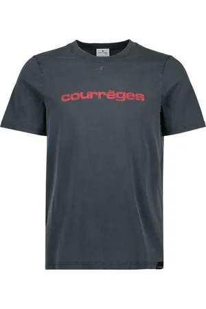 Courrèges Tops, Heren, Grijs, S, Gedrukt AC T-shirt met Tiger logo