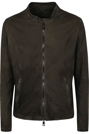 GIORGIO BRATO Jassen, Heren, Bruin, M, Lam Leren Bikerjas