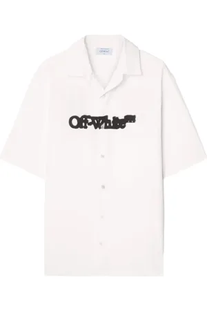 OFF-WHITE Overhemden, Heren, Wit, L, Pijl Popl Bowling Shirt
