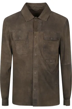 GIORGIO BRATO Jassen, Heren, Bruin, M, Zachte Suede Shirt