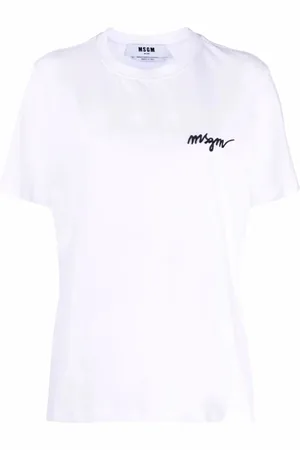 Msgm Tops, Dames, Wit, S, Katoen, Witte T-shirt voor vrouwen