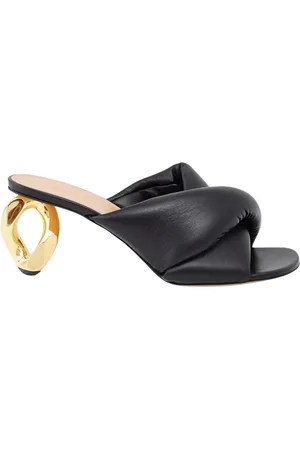 J.W.Anderson Schoenen, Dames, Zwart, 37 1/2 EU, Zwarte leren sandalen met hak