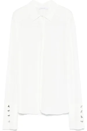 Patrizia Pepe Blouses & Shirts, Dames, Wit, S, Wit Klassiek Overhemd met Kraag