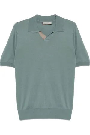 CANALI Truien, Heren, Groen, 2Xl, Katoen, Katoenen poloshirt, Gemengd, Knooploos