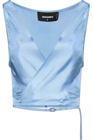 Dsquared2 Tops, Dames, Blauw, XS, Zijden top