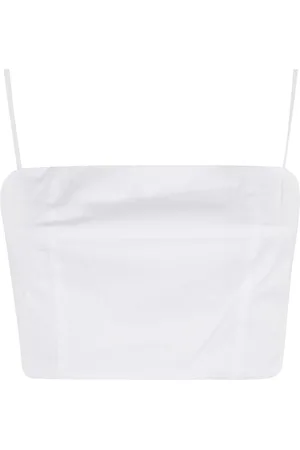 Staud Tops, Dames, Wit, S, Witte Top met Vierkante Hals en Spaghettibandjes