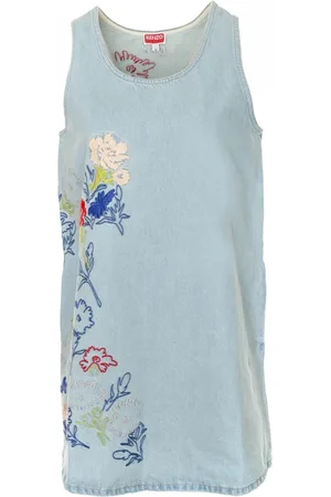 Kenzo Tops, Dames, Blauw, L, Denim, Mouwloze denim top