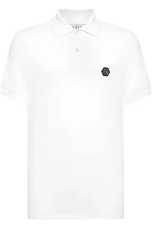 Philipp Plein Tops, Heren, Wit, L, Polo Shirt