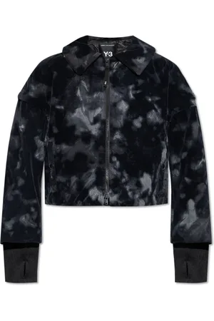 Y-3 Jassen, Dames, Zwart, XL, Jas met Velvet Finish