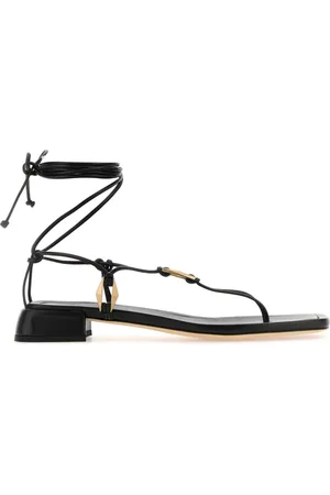 Jimmy Choo Schoenen, Dames, Zwart, 40 EU, Leer, Onyxia teenslippers