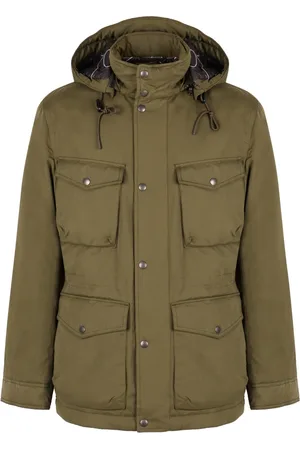 Woolrich Jassen, Heren, Groen, M, Katoen, Parka met capuchon