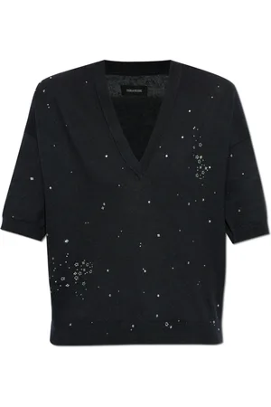 Zadig & Voltaire Truien, Dames, Zwart, XS, Katoen, Wully Sweater