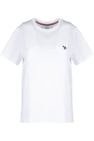 Paul Smith Tops, Dames, Wit, XL, Katoen, Zebra Logo T-shirt