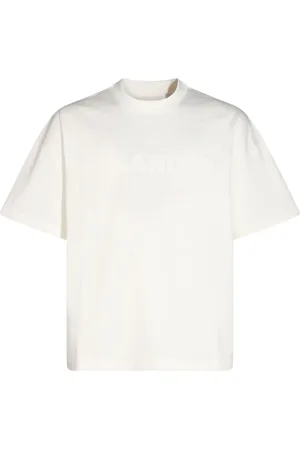 Jil Sander Tops, Heren, Wit, XL, Katoen, Wit katoenen T-shirt met print op de voorkant