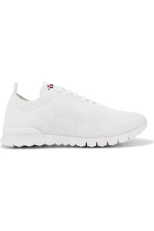 Kiton Schoenen, Dames, Wit, 37 1/2 EU, Katoen, Gebreide Stoffen Sneakers met Witte Zool