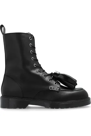 J.W.Anderson Schoenen, Dames, Zwart, 37 EU, Leer, Enkellaarsjes met veters