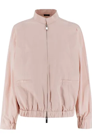 Kiton Jassen, Dames, Roze, S, Katoen, Luxe Katoen Zijde Bomberjack