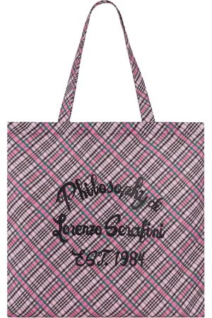 Serafini Tassen, Dames, Roze, ONE Size, Twill Tote Bag met Print aan de Voorkant