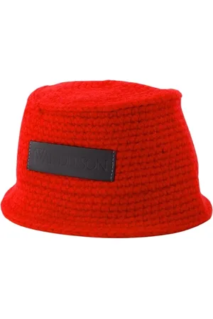 J.W.Anderson Accessoires, Dames, Rood, ONE Size, Leer, Synthetisch Leren Bucket Hat