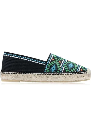 Prada Schoenen, Dames, Veelkleurig, 37 EU, Canvas Slip-On Espadrilles