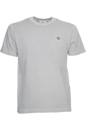 Stone Island Tops, Heren, Grijs, S, Katoen, Compass Patch T-Shirt