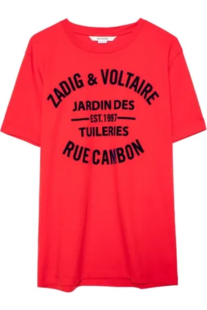 Zadig & Voltaire Tops, Heren, Rood, L, Katoen, Cotton T-Shirt