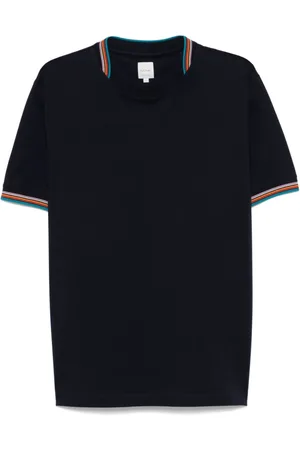 Paul Smith Tops, Heren, Blauw, S, Blauwe Crew Neck T-shirts en Polos