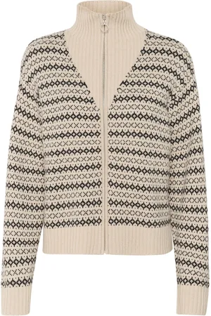 Part Two Truien, Dames, , XS, Navy Jacquard Gebreid Vest
