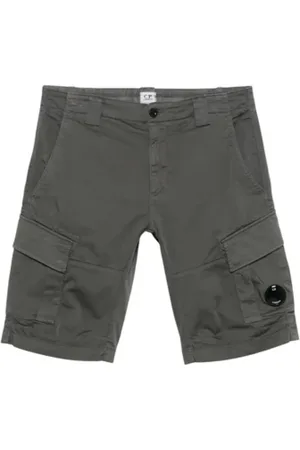 C.P. Company Korte broeken, Heren, Grijs, L, Katoen, Grijze Stretch Katoenen Cargo Shorts