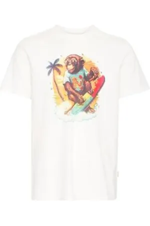 Blend Tops, Heren, Wit, S, Heren T-shirt met print