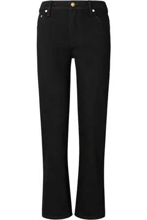 Tory Burch Broeken, Dames, Zwart, W25, Denim, Zwarte denim cropped broek