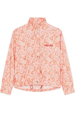 Kenzo Jassen, Dames, Oranje, S, Polyester, Python Pattern Transitional Jacket