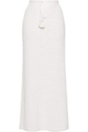 Self-Portrait Rokken, Dames, Wit, S, Pailletten, Paillet Maxi Rok Ivoor Wit